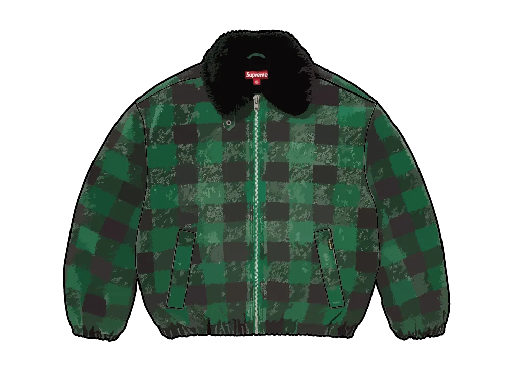 Supreme Faux Shearling Lined Bomber Jacket 