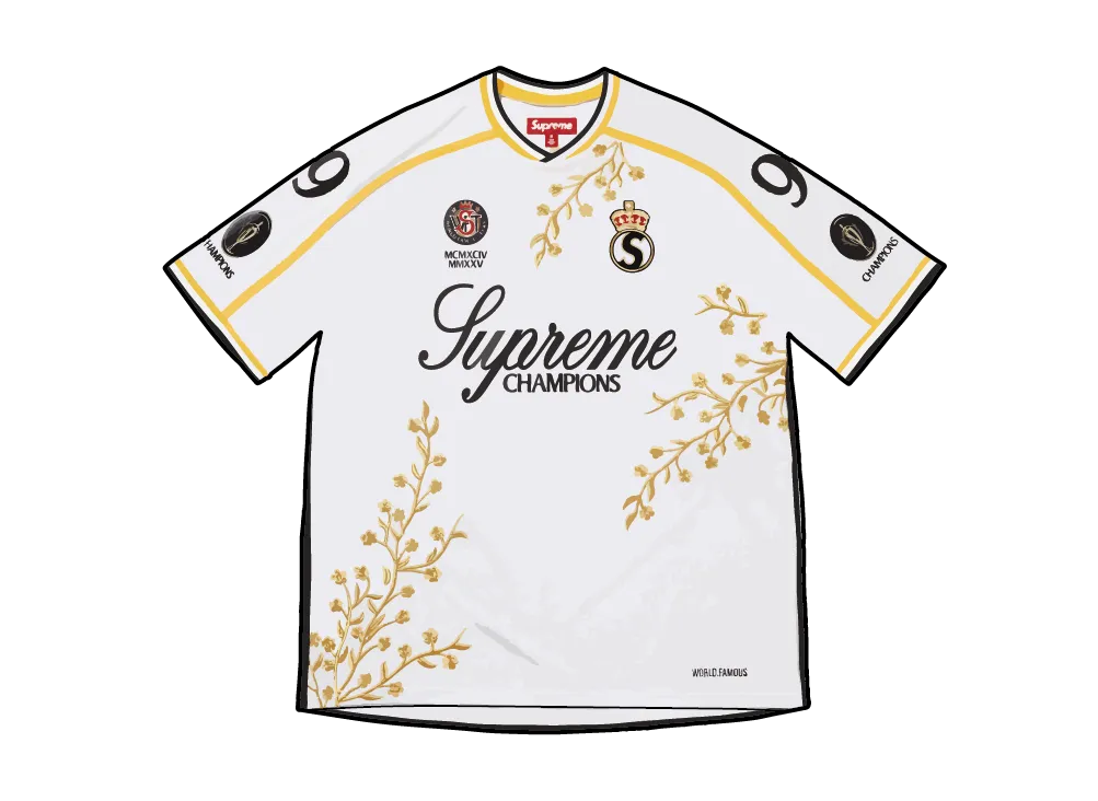 シュプリーム フローラル サッカー ジャージ "ホワイト"