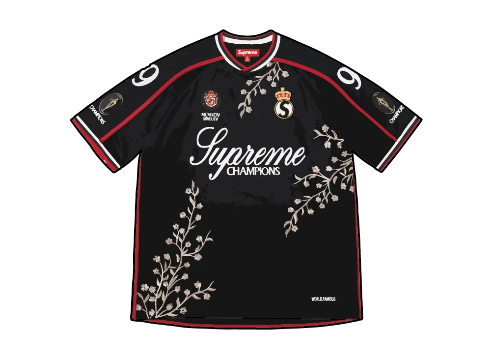 Supreme Floral Soccer Jersey "Black"