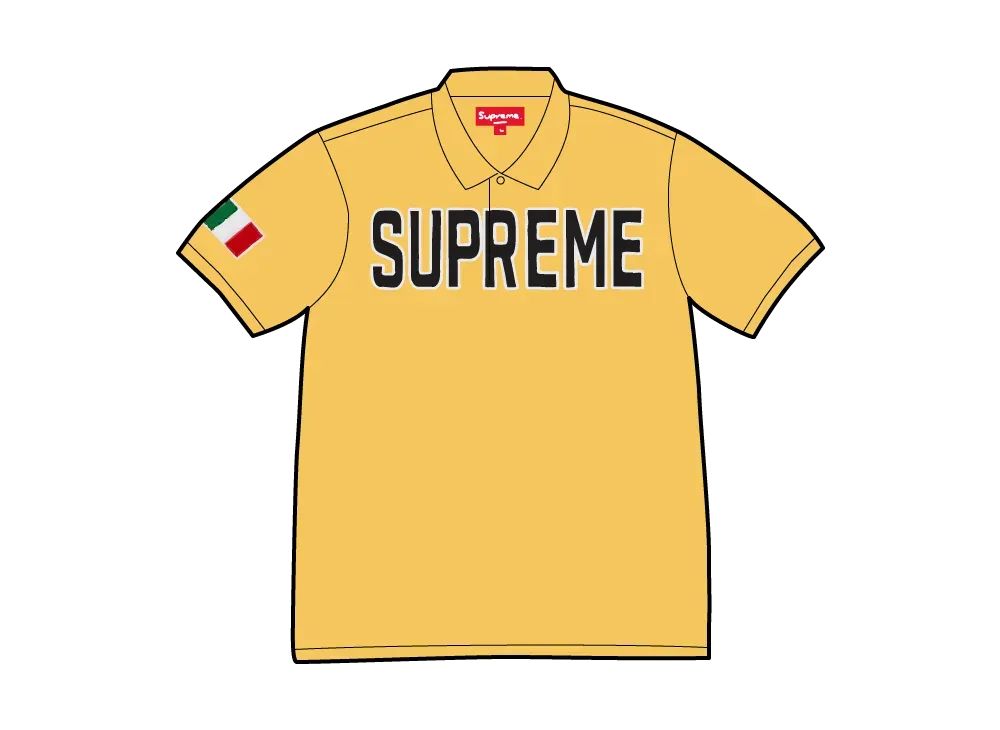 Supreme Twill Applique Polo "Yellow"