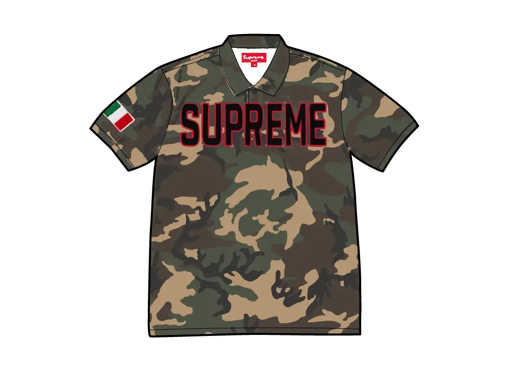 Supreme Twill Applique Polo "Camo"
