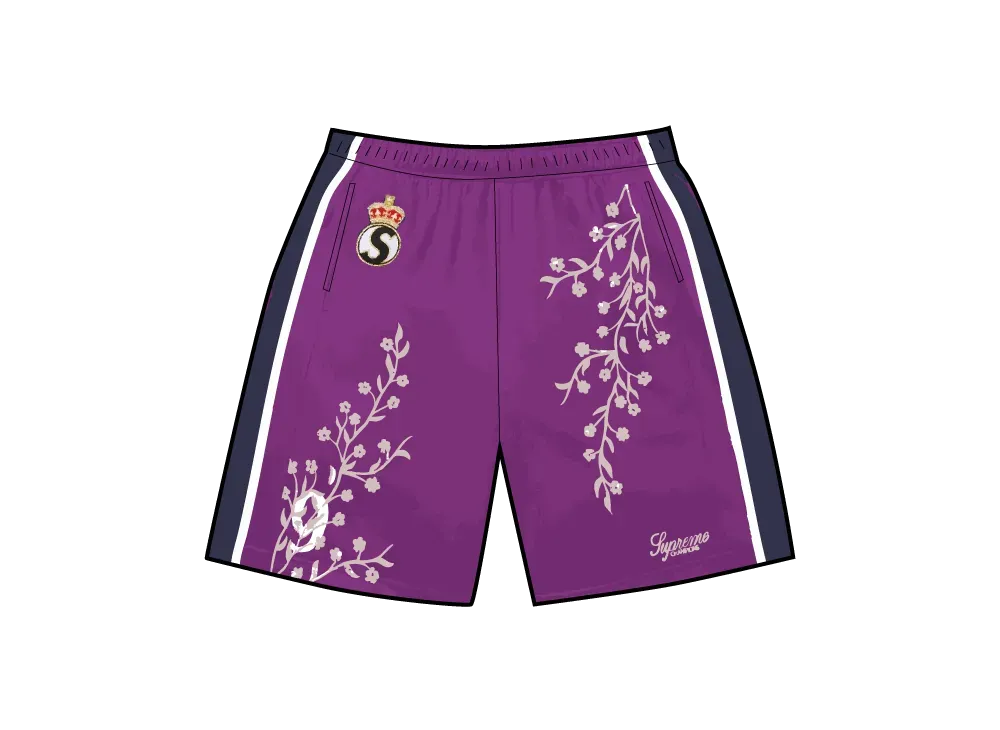 Supreme Floral Soccer Short "Purple"