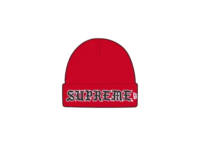 Supreme New Era Old English Beanie "Red"
