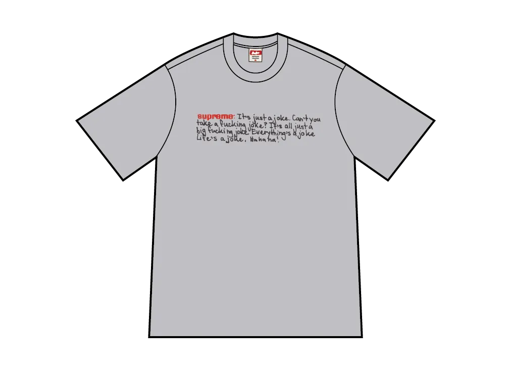 シュプリーム ジョーク Tシャツ "ヘザー グレー"