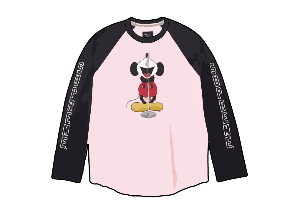 Supreme x Number (N)ine x Mickey Mouse Raglan L/S Top 