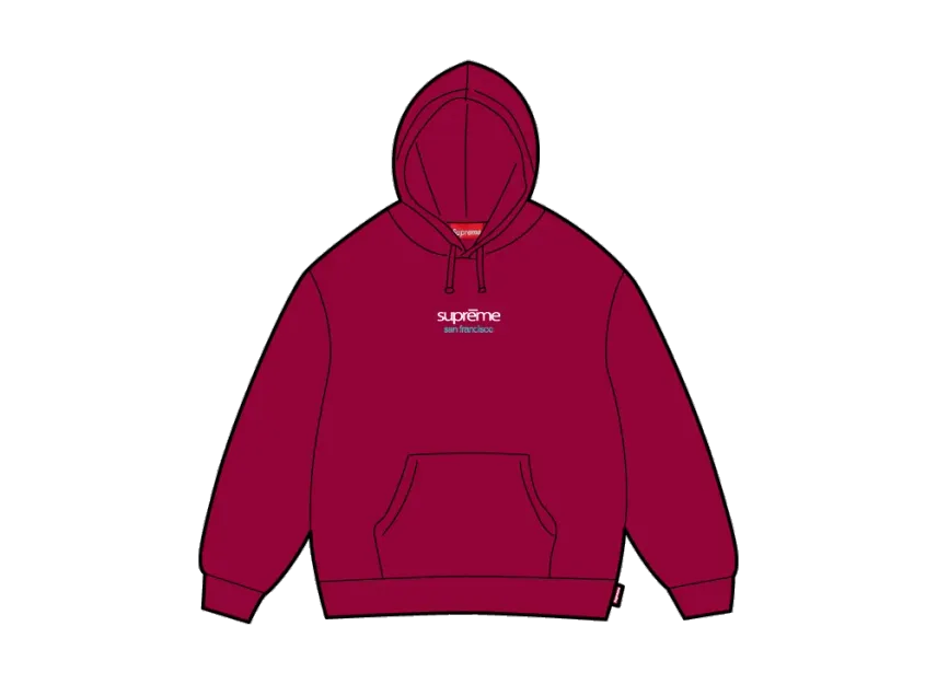 Supreme Classic Logo Shop Hooded Sweatshirt (San Francisco