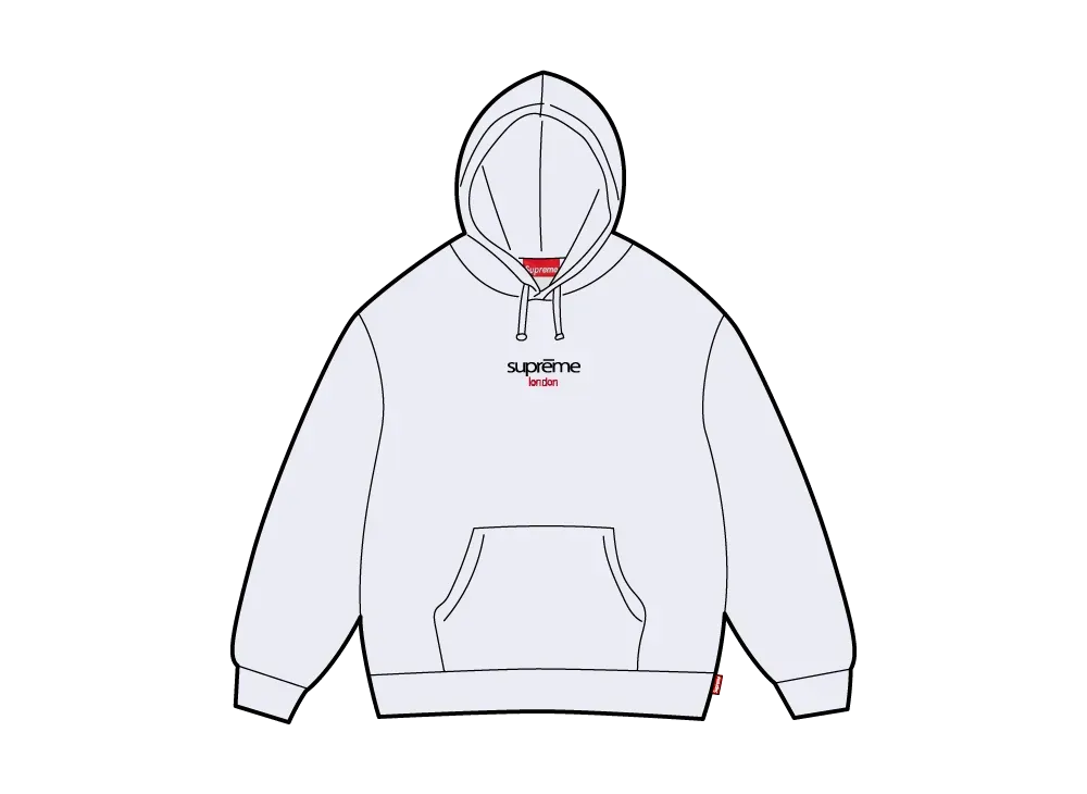 Supreme Classic Logo Shop Hooded Sweatshirt (London) "Ash Grey"