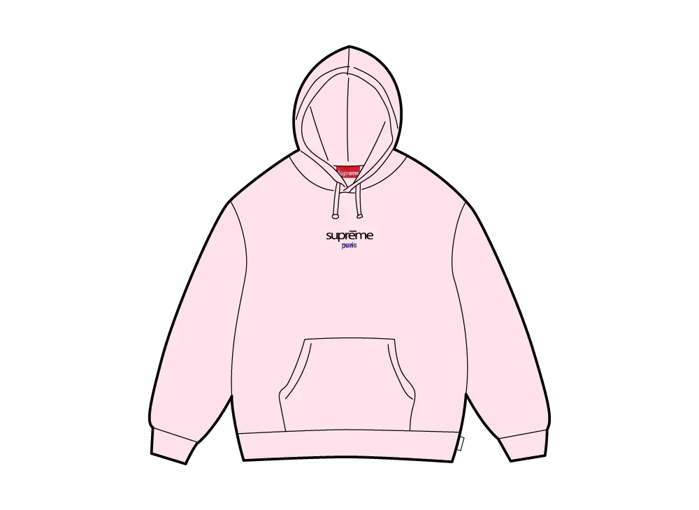 Supreme Classic Logo Shop Hooded Sweatshirt (Paris) "Light Pink"