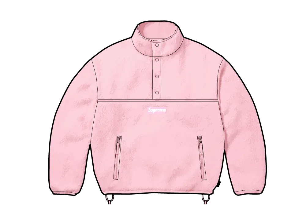 Supreme Polartec Shearling Reversible Pullover "Pink"