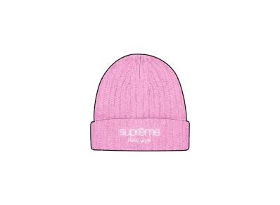 Supreme Chunky Rib Classic Logo Beanie "Pink"