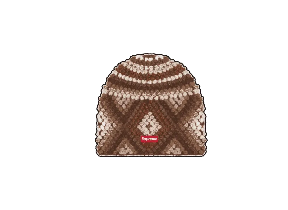 シュプリーム テクスチャード ニット ビーニー "ブラウン"