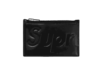 Supreme Leather Zip Card Holder (25FW) "Black"