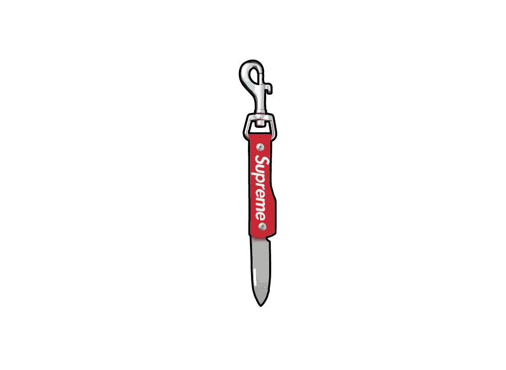 Supreme Leather Clip Knife (25FW) "Red"
