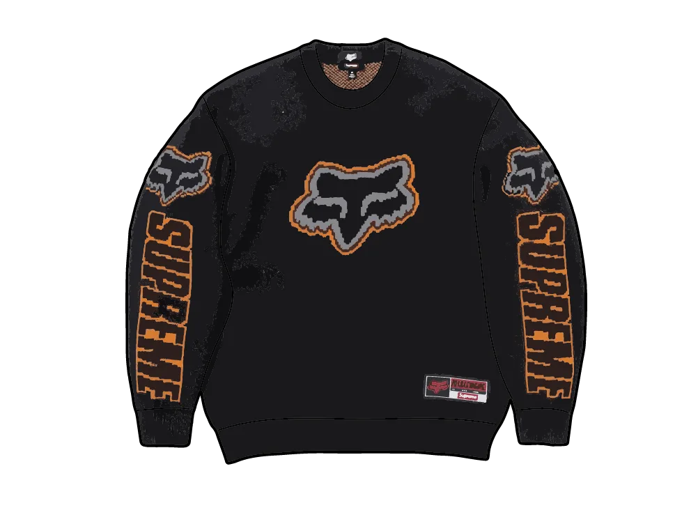 シュプリーム x フォックスレーシング セーター "ブラック"