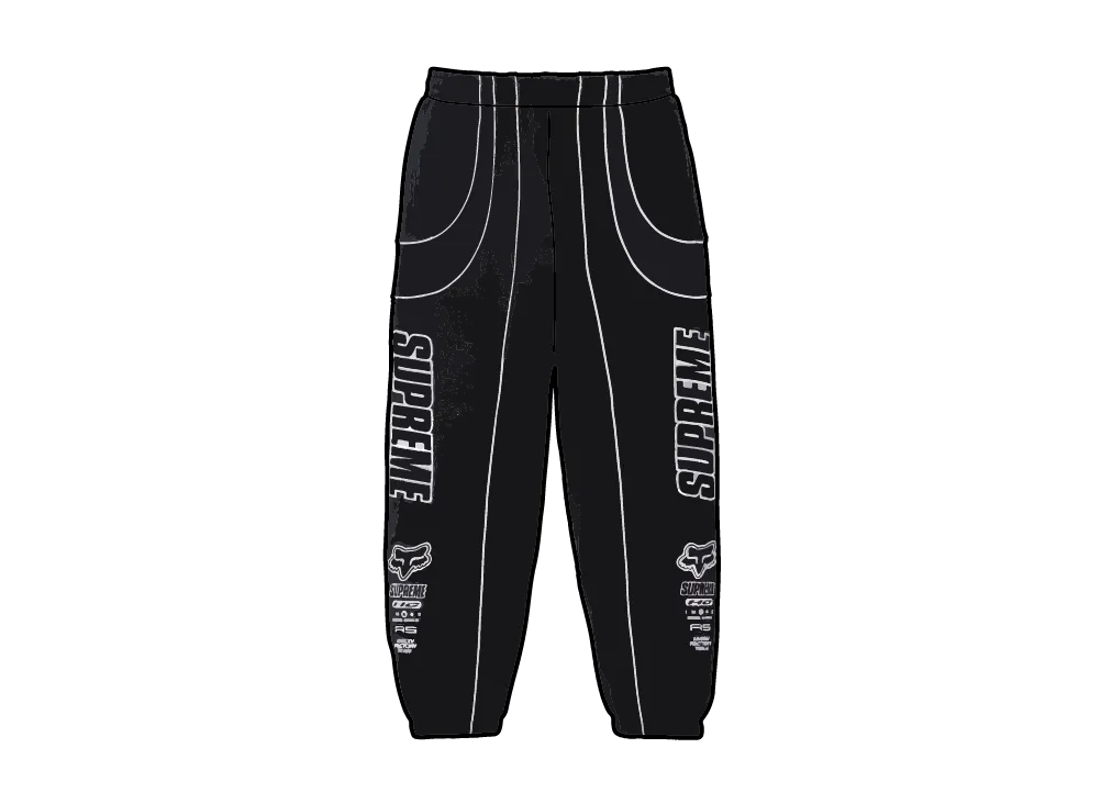 シュプリーム x フォックスレーシング スウェットパンツ "ブラック"