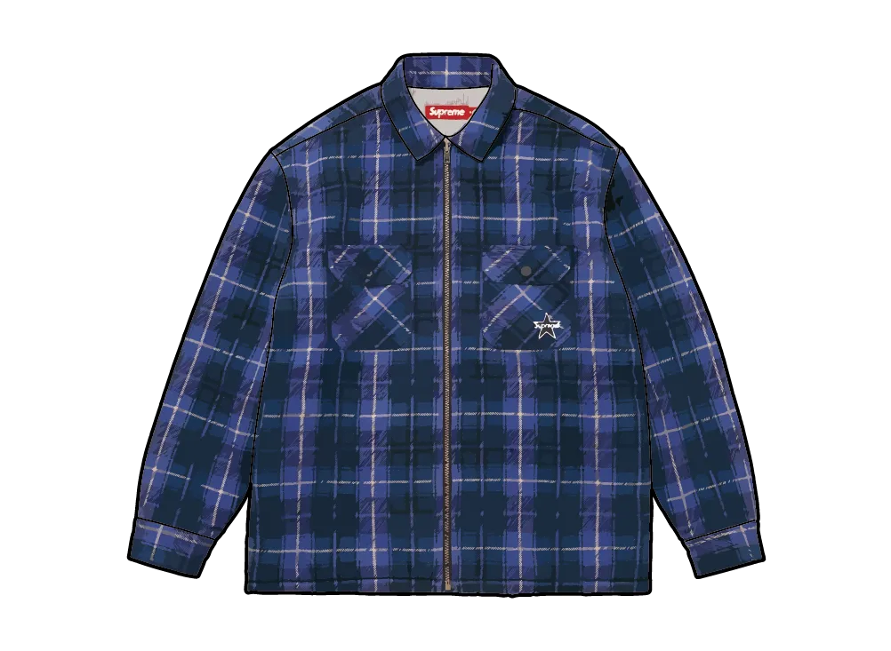 Supreme Thermal Lined Zip Up Flannel Supreme Thermal Lined Zip Up
