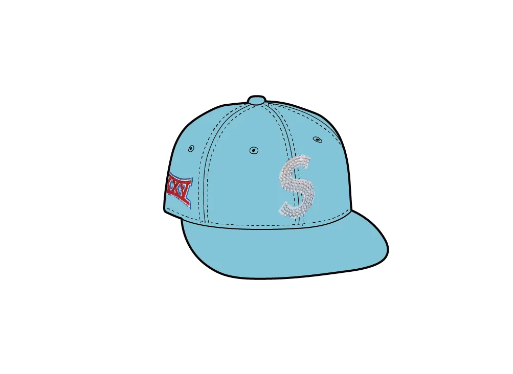 Supreme x Swarovski S Logo New Era "Light Blue"