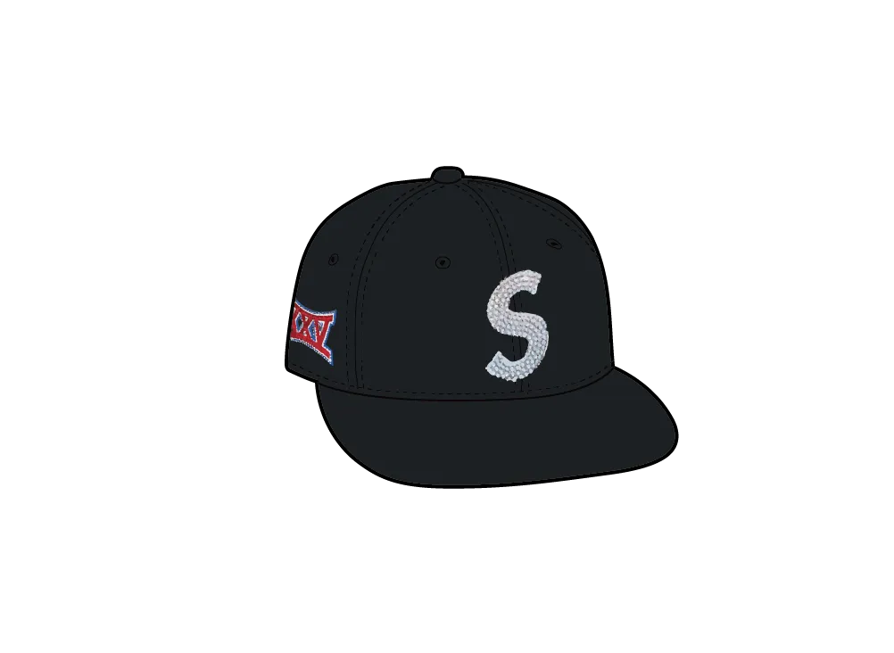 シュプリーム x スワロフスキー S ロゴ ニューエラ "ブラック"