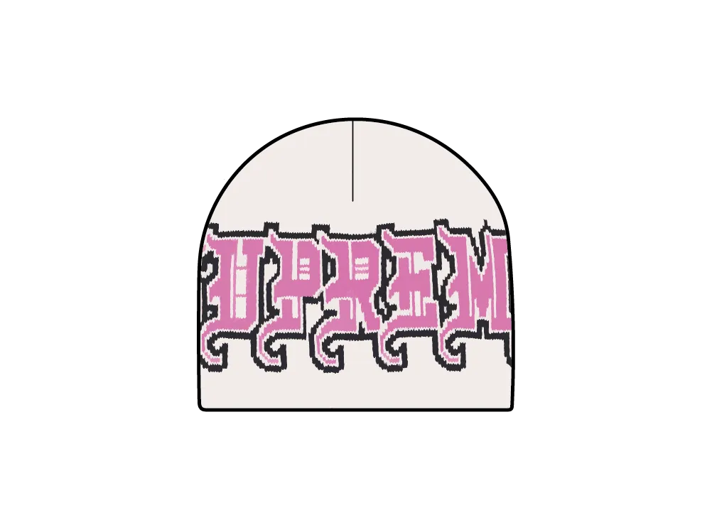 Supreme New Era Outline Beanie "Light Grey"