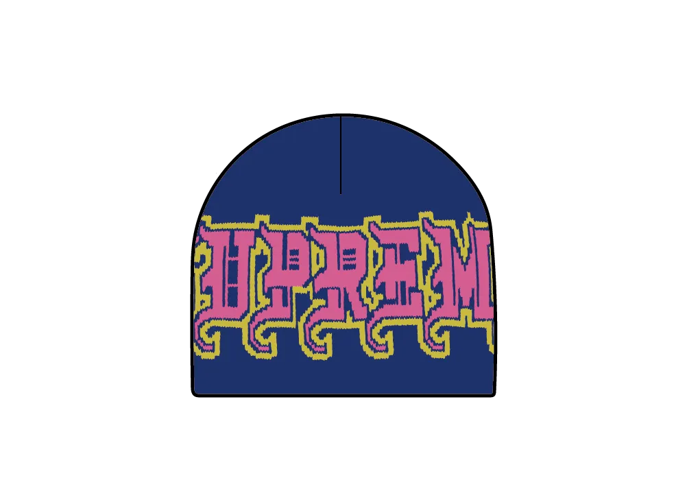 Supreme New Era Outline Beanie "Navy"