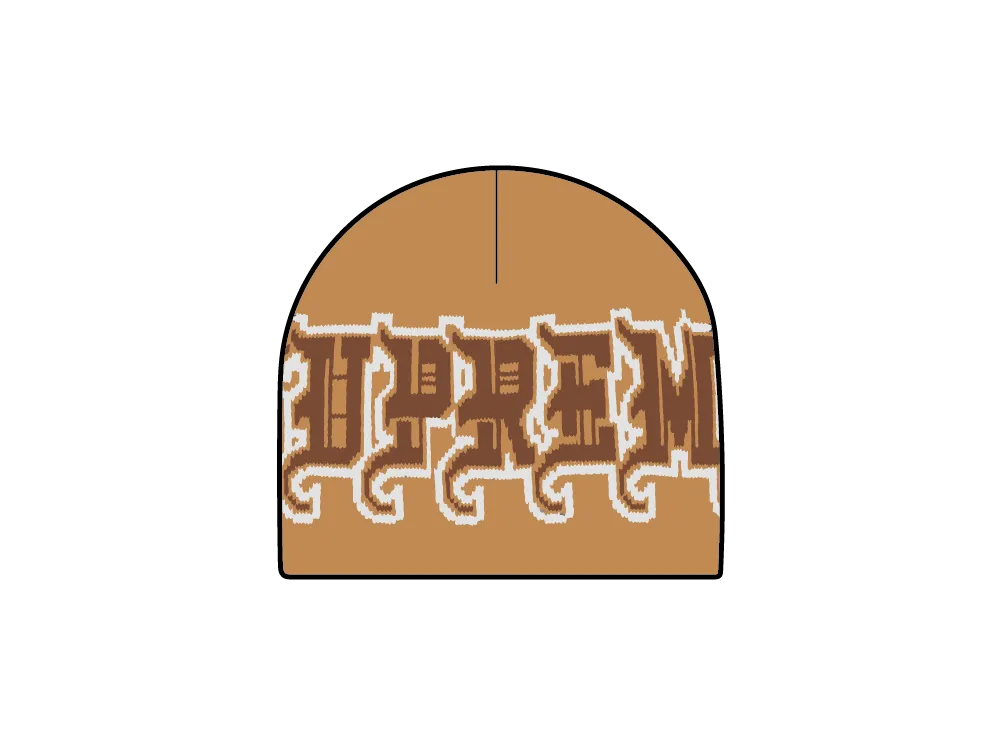 Supreme New Era Outline Beanie "Tan"