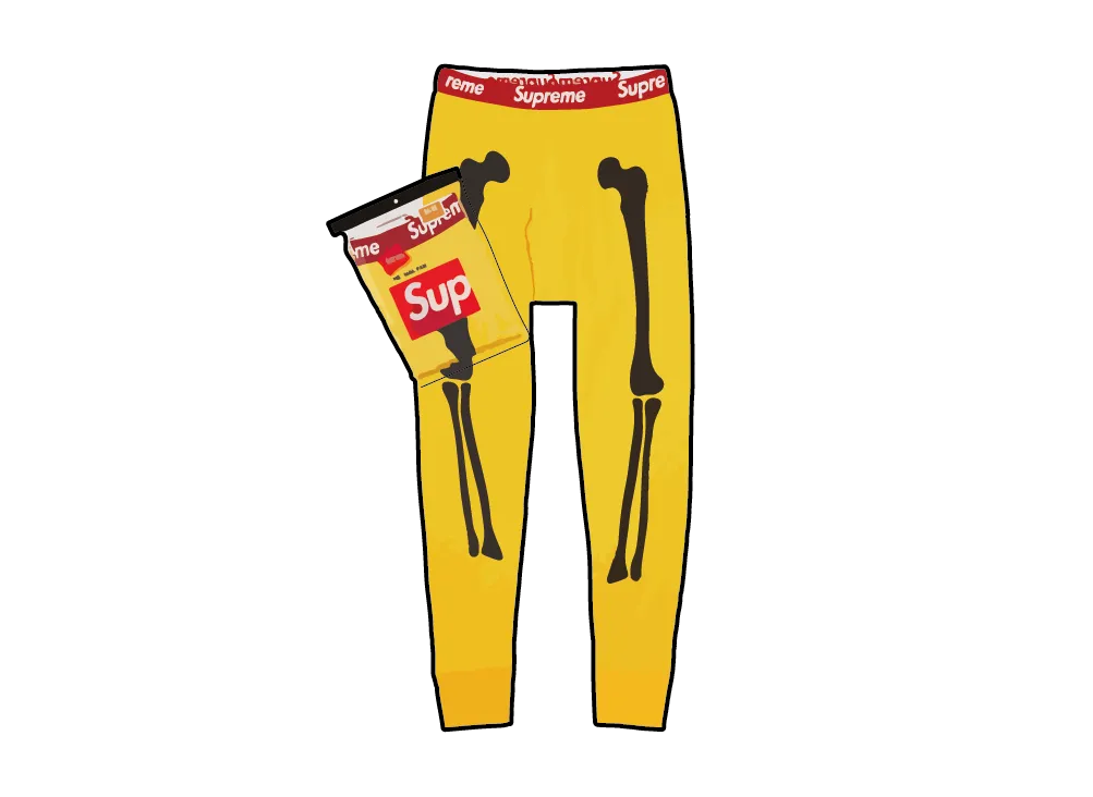 Supreme x Hanes Bones Thermal Pant (1 Pack) (25FW) "Yellow"