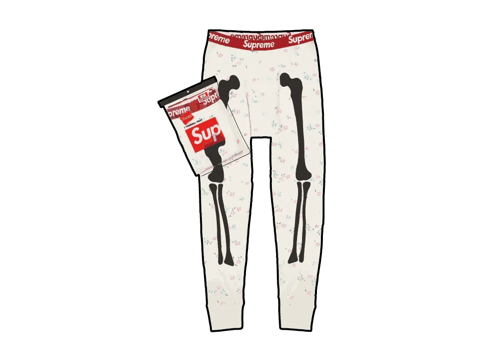 Supreme x Hanes Bones Thermal Pant (1 Pack) (25FW) "Floral"