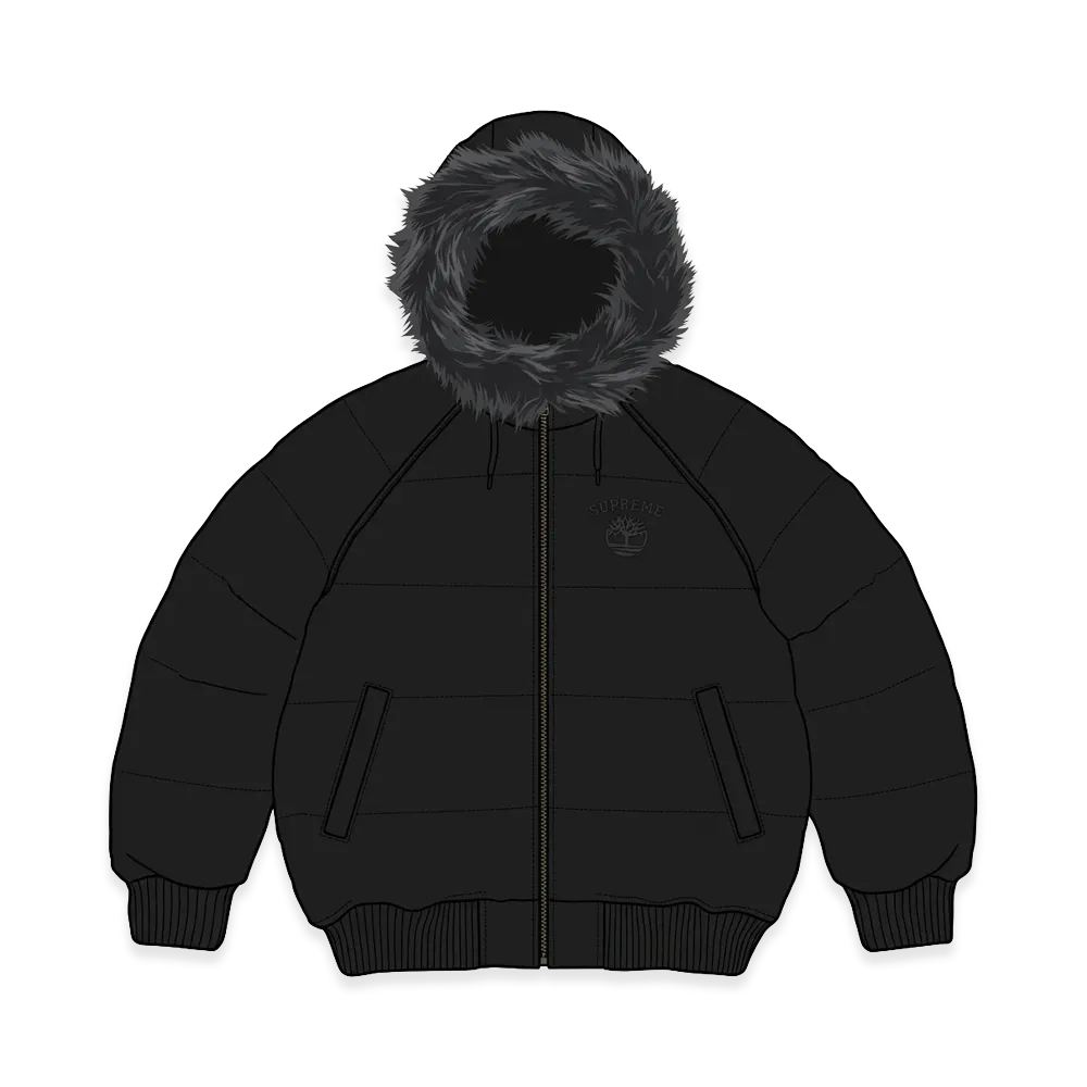 Supreme x Timberland Suede Puffer Jacket "Black"