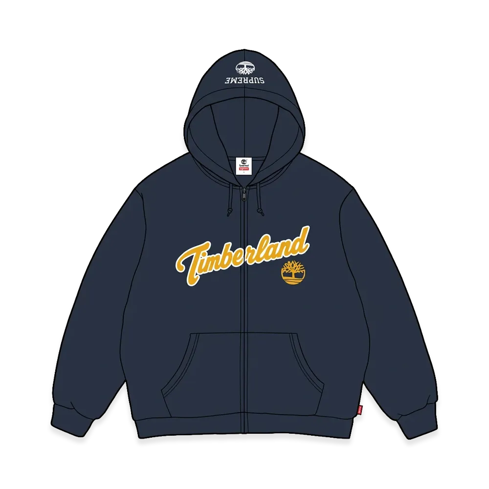 Supreme x Timberland Thermal Lined Zip Up Hooded Sweatshirt "Navy"