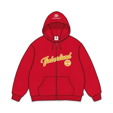 Supreme x Timberland Thermal Lined Zip Up Hooded Sweatshirt "Red"