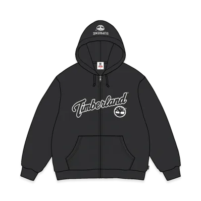 Supreme x Timberland Thermal Lined Zip Up Hooded Sweatshirt "Black"