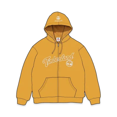 Supreme x Timberland Thermal Lined Zip Up Hooded Sweatshirt "Dusty Gold"