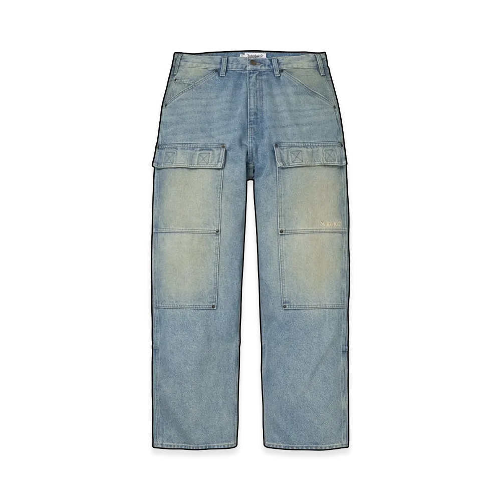 Supreme x Timberland Double Knee Denim Utility Pant "Washed Indigo"