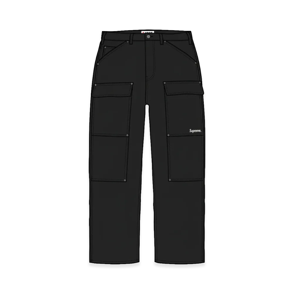 Supreme x Timberland Double Knee Denim Utility Pant "Rigid Black"