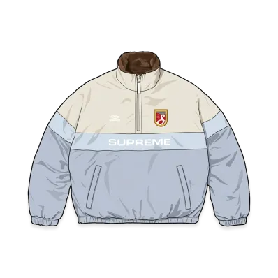 Supreme x Umbro Reversible Faux Fur Pullover "Light Blue"