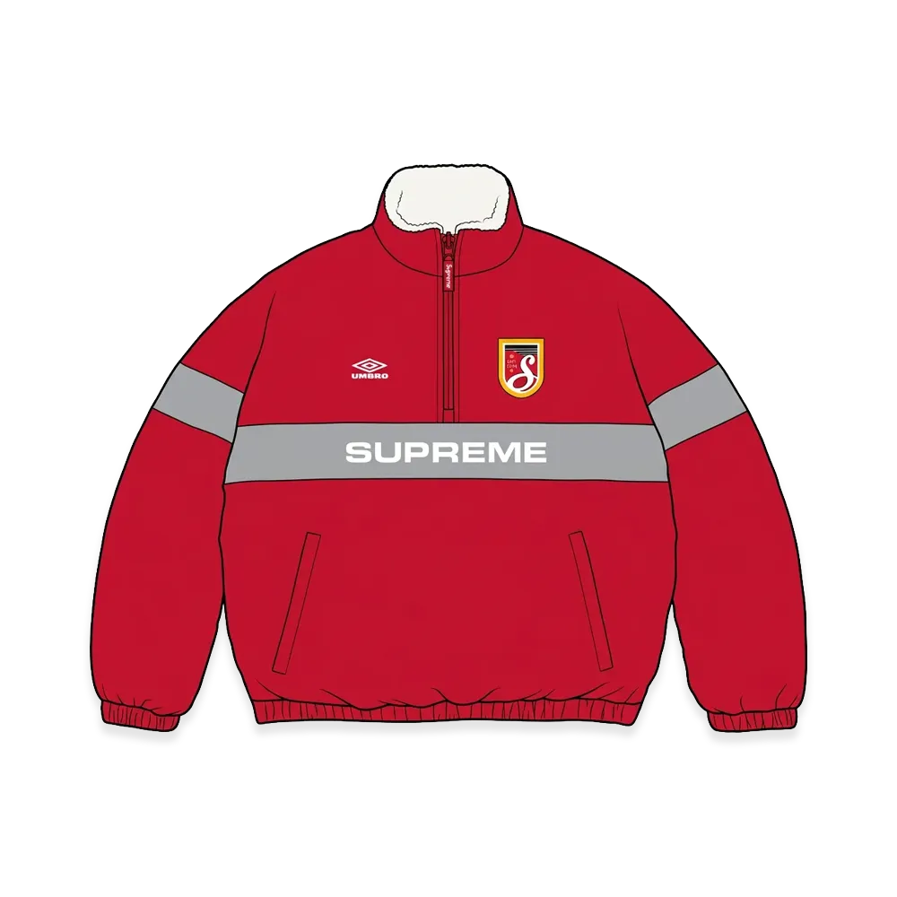 Supreme x Umbro Reversible Faux Fur Pullover "Red"