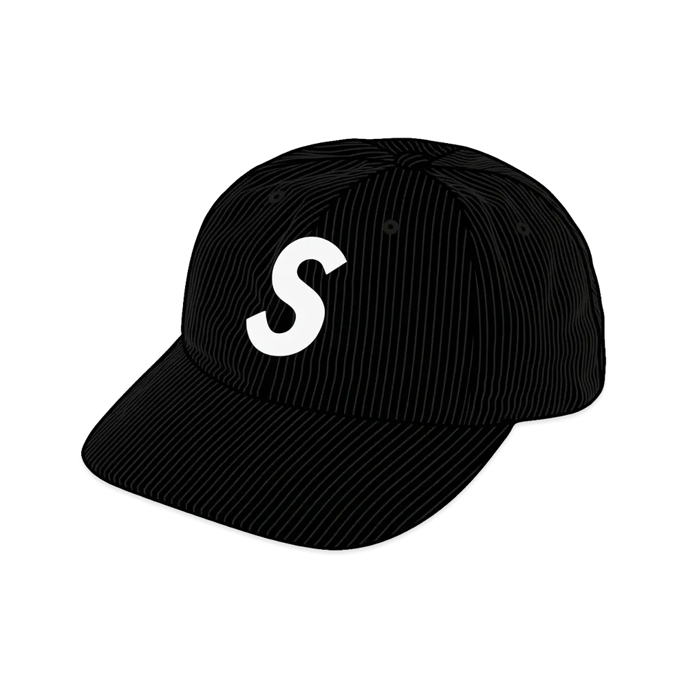 Supreme Corduroy S Logo 6-Panel "Black"