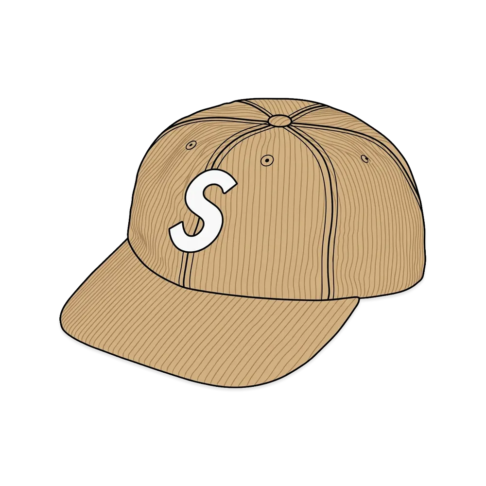 Supreme Corduroy S Logo 6-Panel "Khaki"