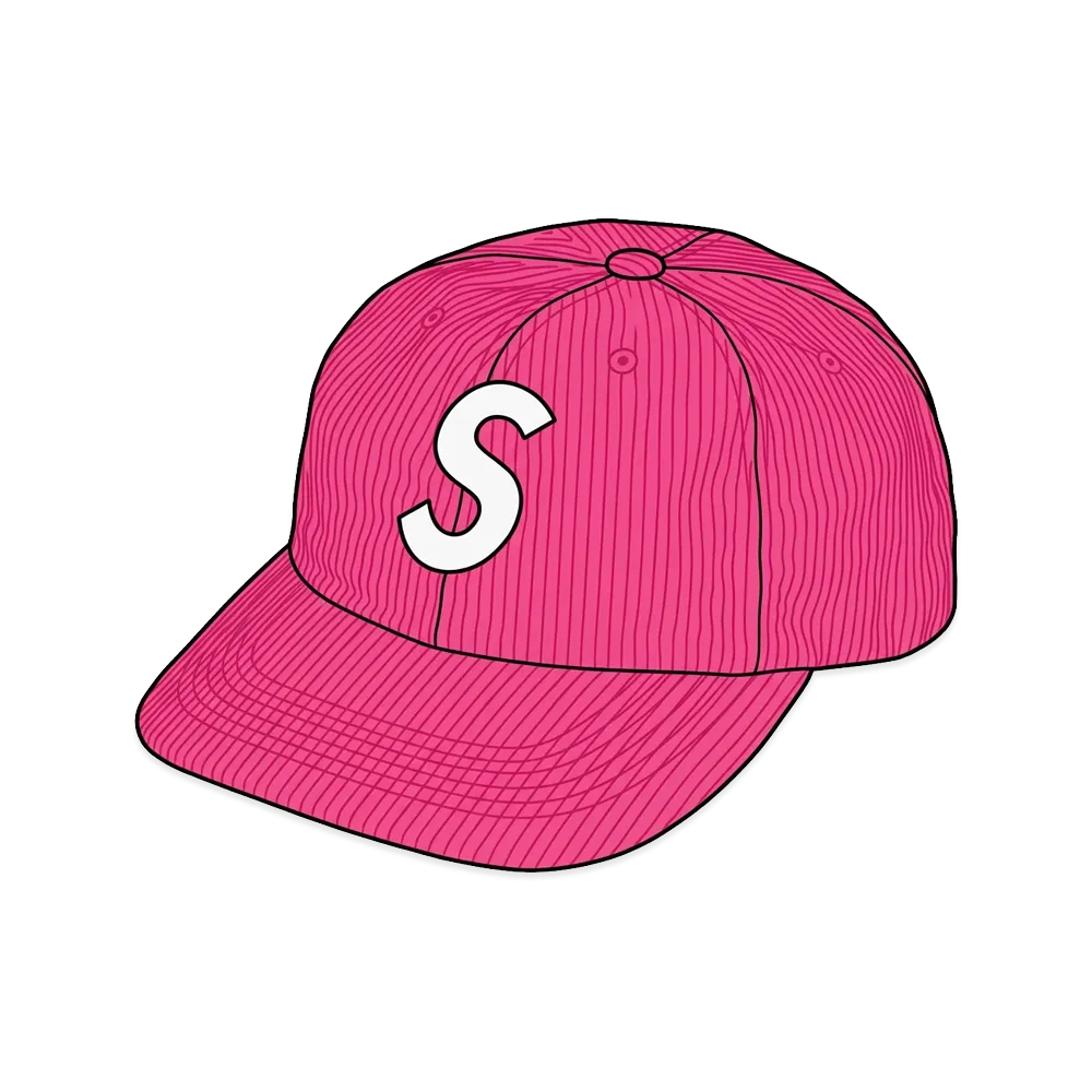Supreme Corduroy S Logo 6-Panel "Magenta"