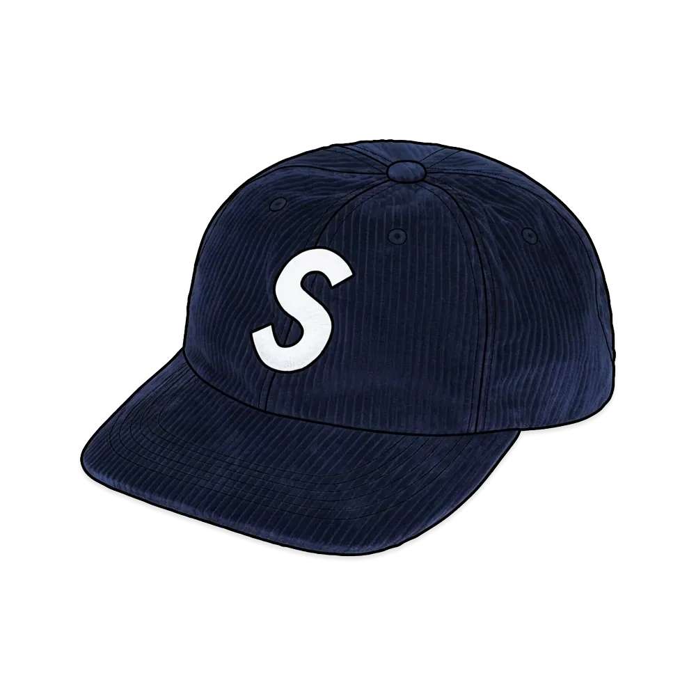 Supreme Corduroy S Logo 6-Panel "Navy"