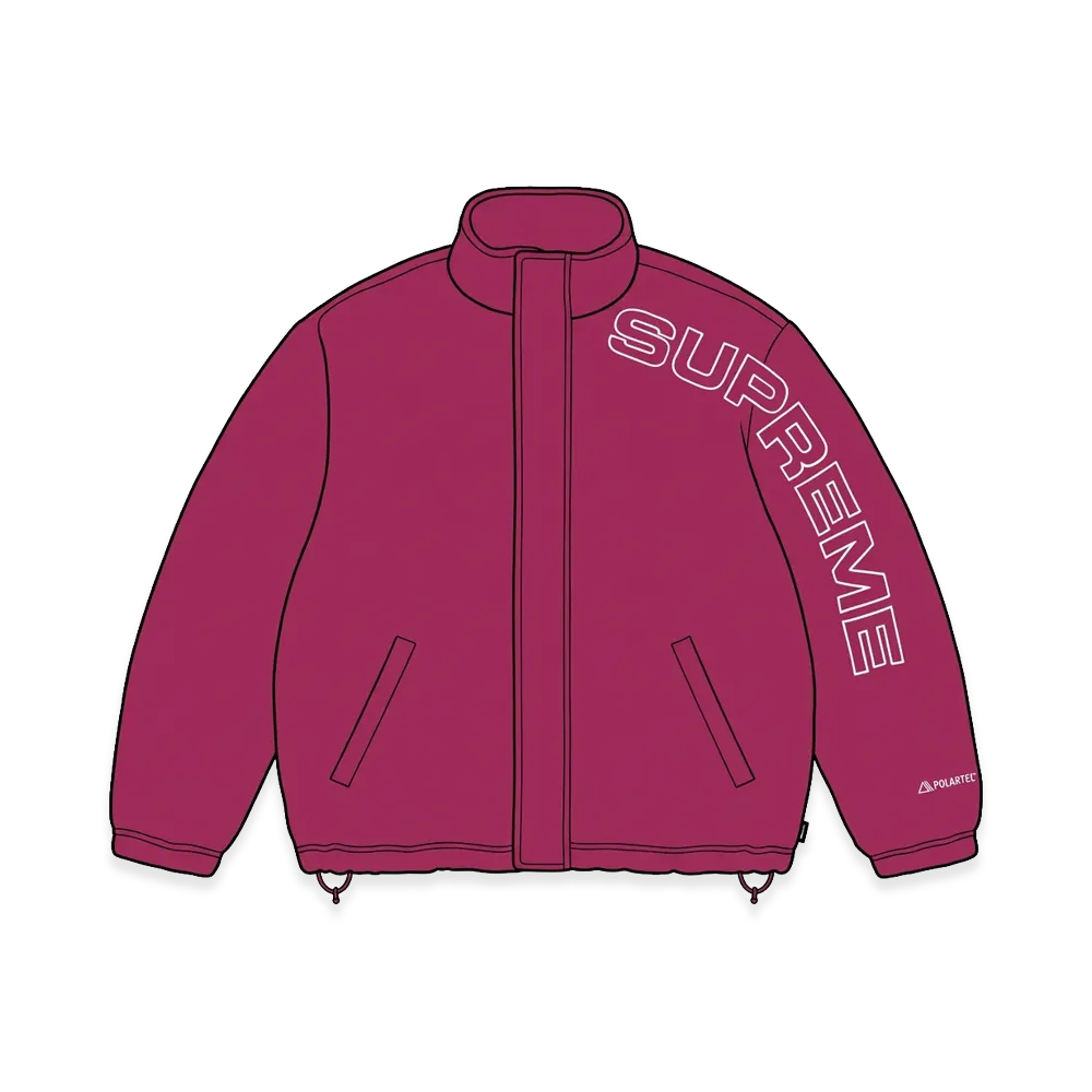 Supreme Spellout Embroidered Polartec Jacket "Raspberry"