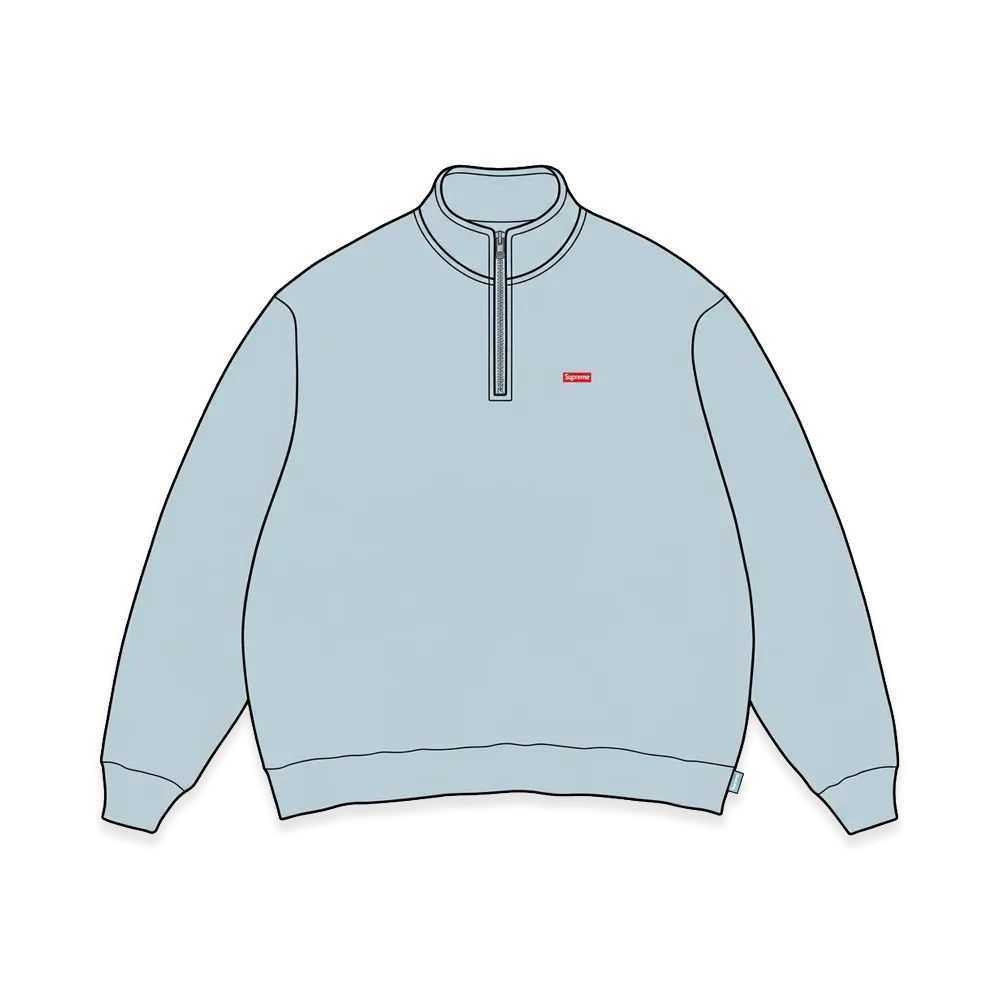 Supreme Small Box Half Zip Pullover "Dusty Blue"