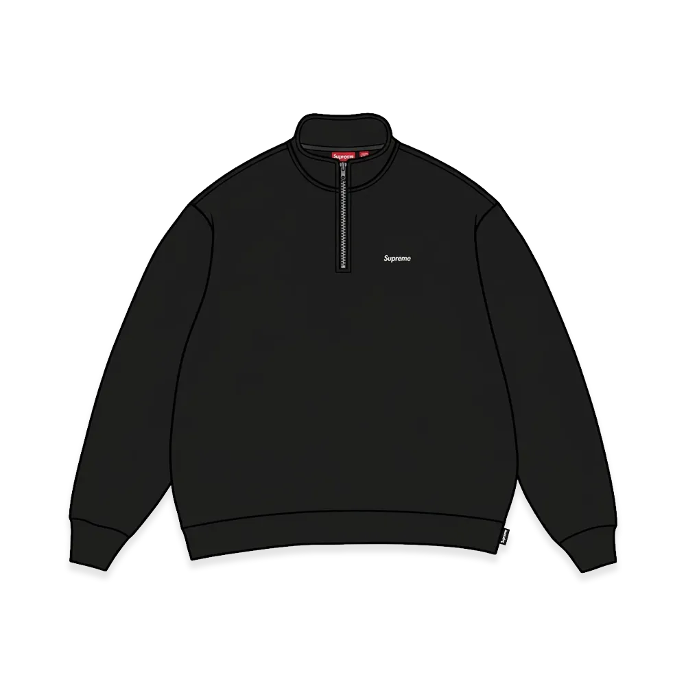 Supreme Small Box Half Zip Pullover "Black"