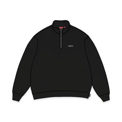 Supreme Small Box Half Zip Pullover "Black"