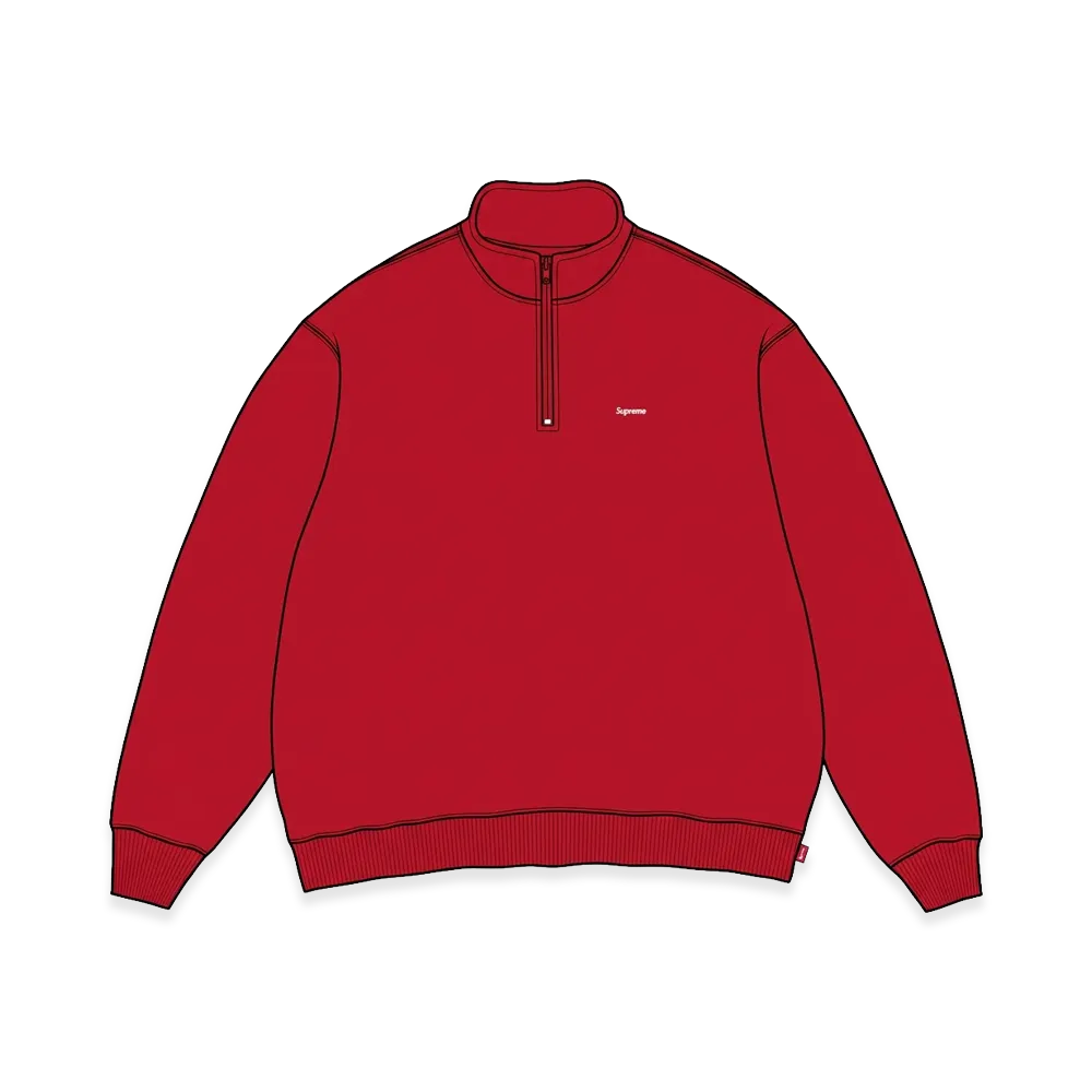 Supreme Small Box Half Zip Pullover "Red"