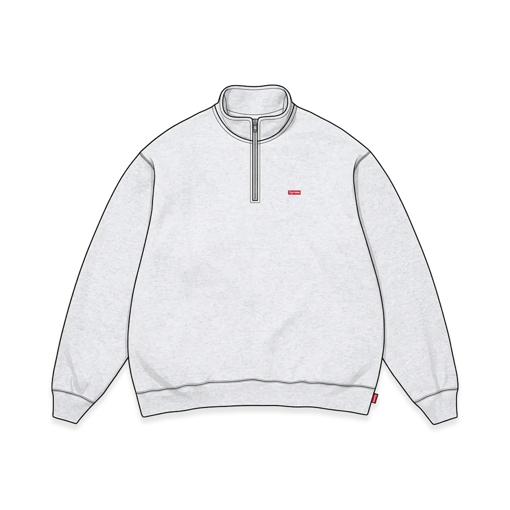 Supreme Small Box Half Zip Pullover "Ash Grey"