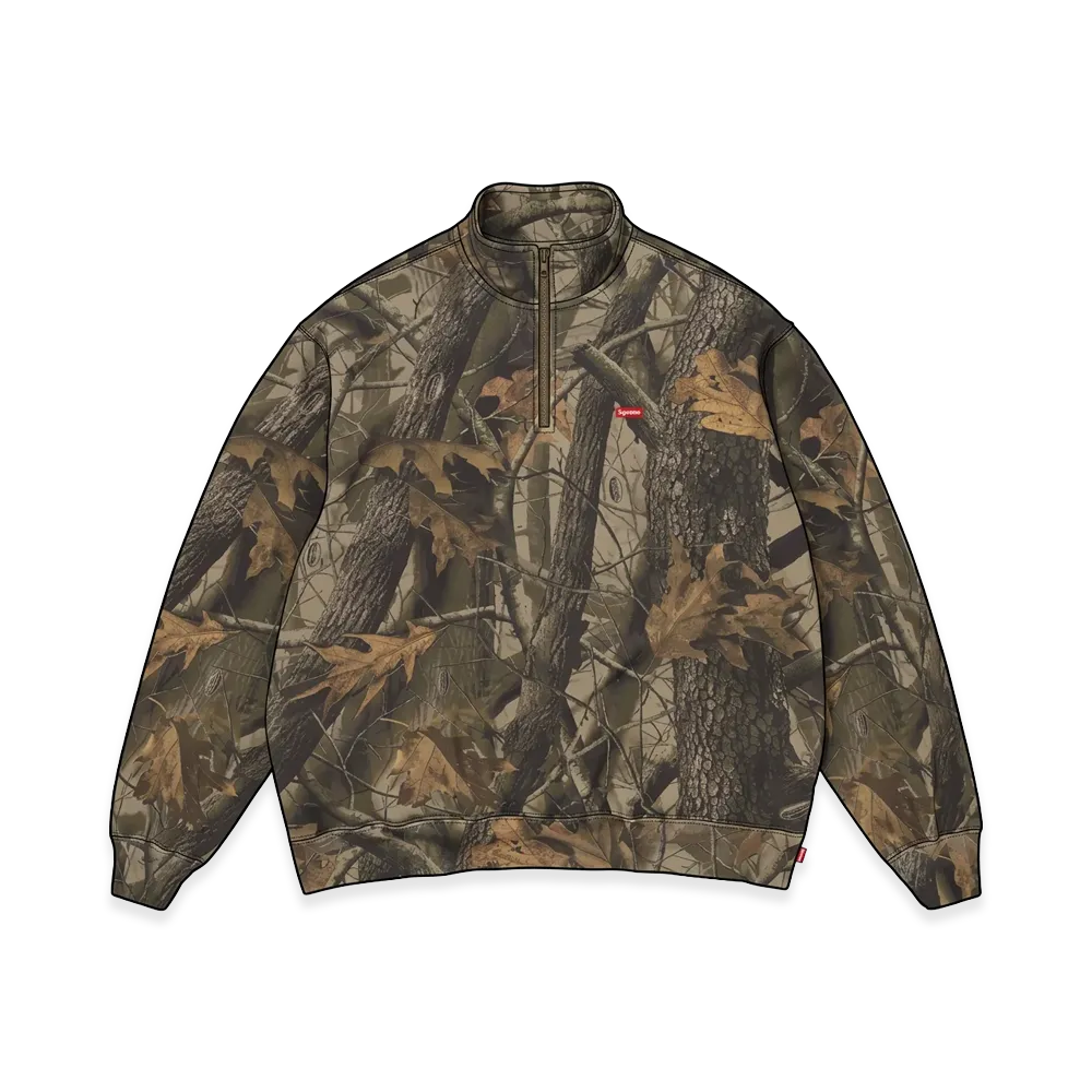 Supreme Small Box Half Zip Pullover "Realtree Hardwoods Camo"