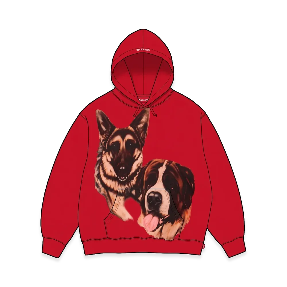 Supreme Dogs Hooded Sweatshirt "Red"