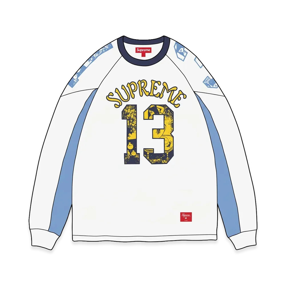 Supreme Paneled Raglan L/S Top "White"