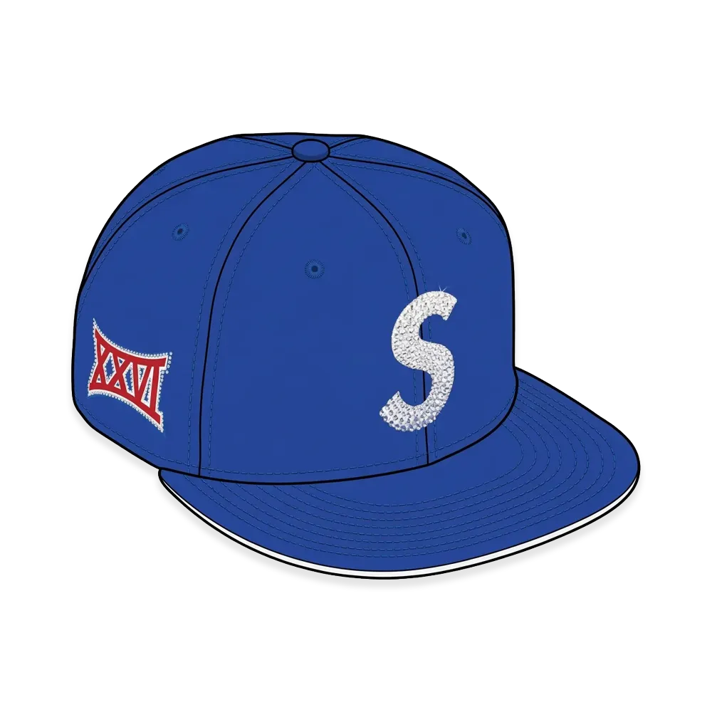 Supreme Swarovski S Logo New Era "Royal"